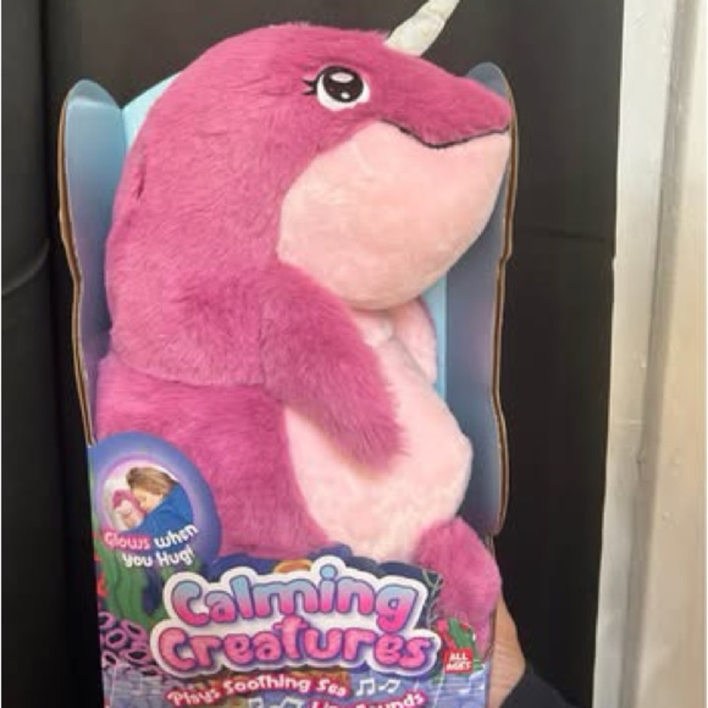 Calming Creatures Pink Plush Narwhal Toy